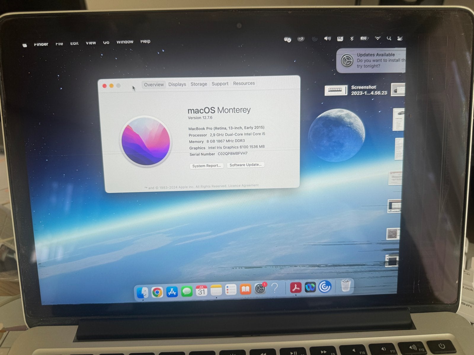 MacBook Pro 2015 13-inch met beschadigd scherm, Computers en Software, Apple Macbooks, Niet werkend, MacBook Pro, 13 inch, 2 tot 3 Ghz