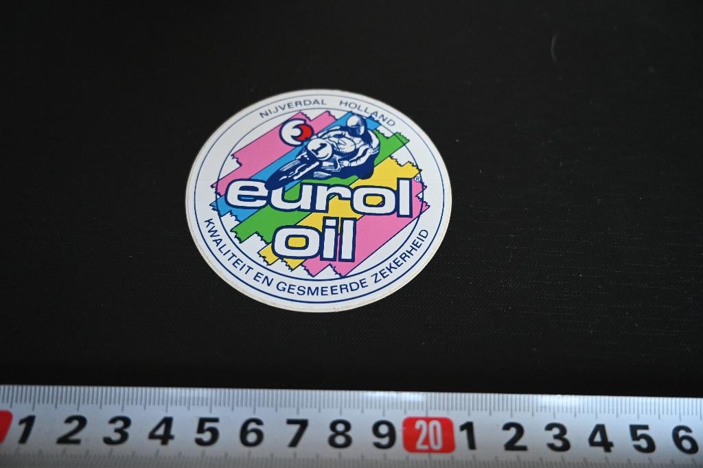 sticker Nijverdal EUROL OIL Kwaliteit en gesmeerde zekerheid, Verzamelen, Stickers, Ophalen, Zo goed als nieuw
