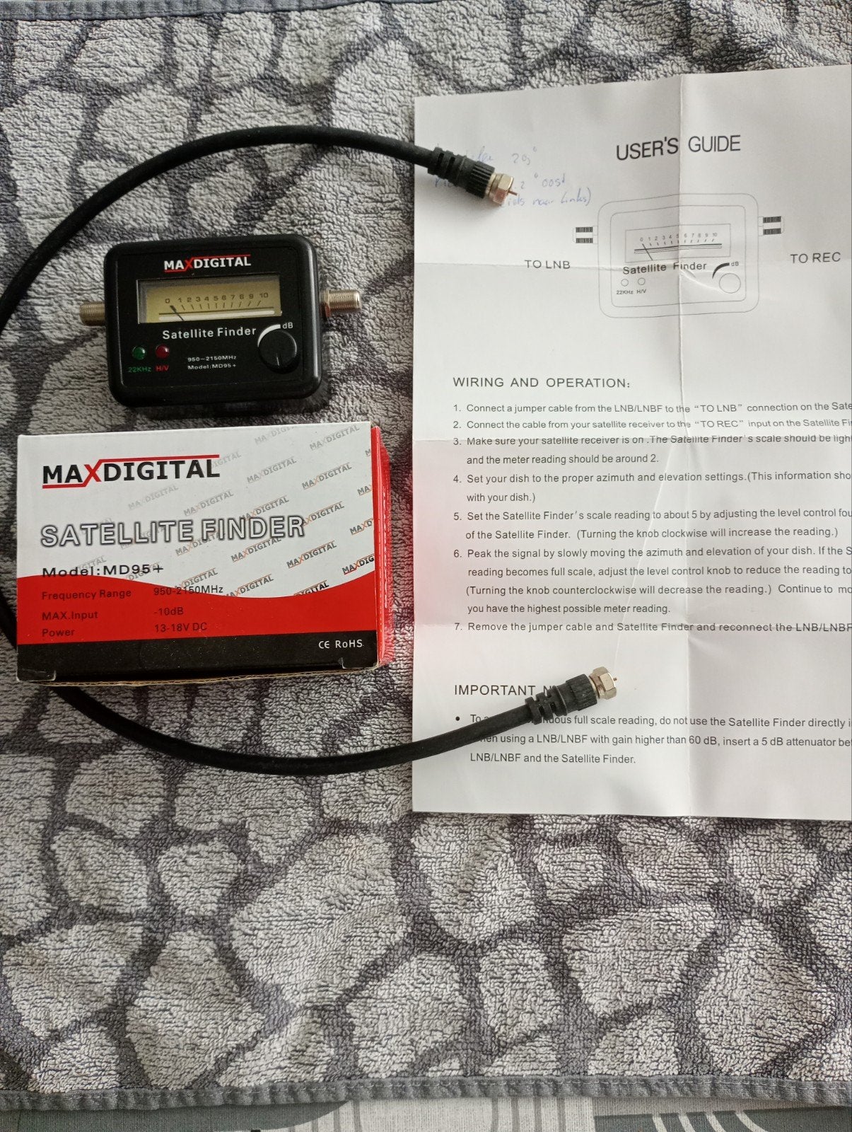 MaxDigital MD95+ Satelliet Vinder - Eenvoudig Uitrichten, Ophalen of Verzenden, Overige merken