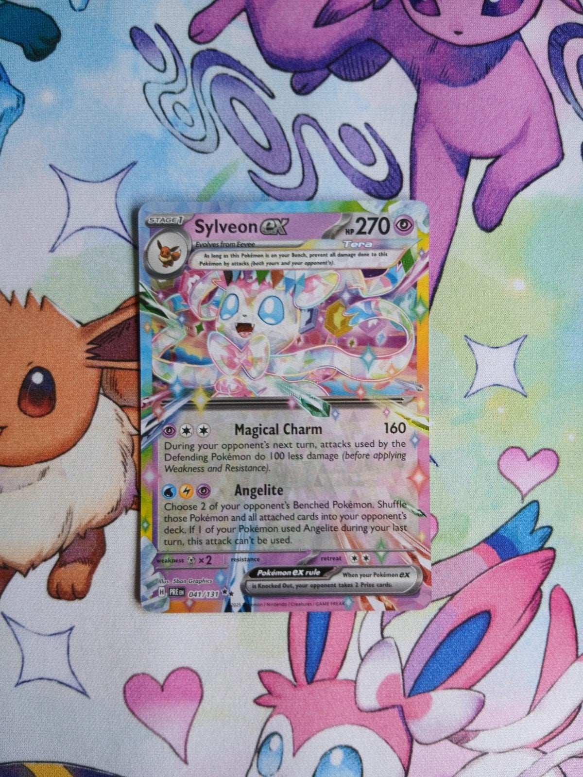Sylveon Ex #041 Pokémon Prismatic Evolutions, Verzenden, Nieuw, Losse kaart, Foil