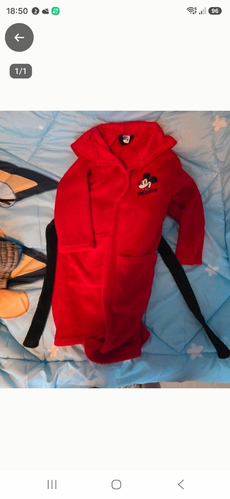 Leuke rode badjas met Mickey Mouse, zo goed als nieuw, Kinderen en Baby's, Ophalen of Verzenden, Zo goed als nieuw, Mickey Mouse