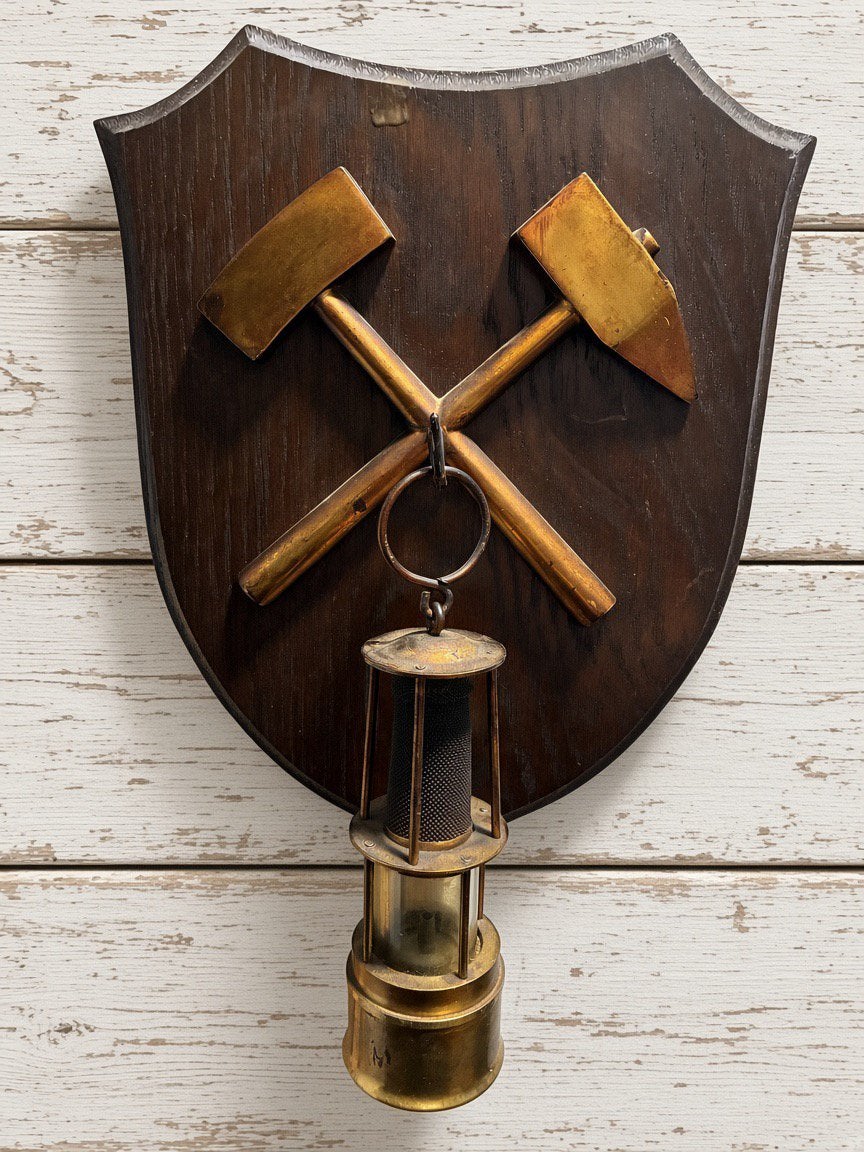 Antieke messing mijnwerkerslamp - Decoratief, Antiek en Kunst, Ophalen of Verzenden