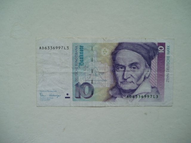 1321. Duitsland, 10 deutsche mark (1989-1999) Gauss., Postzegels en Munten, Bankbiljetten | Europa | Niet-Eurobiljetten, Verzenden