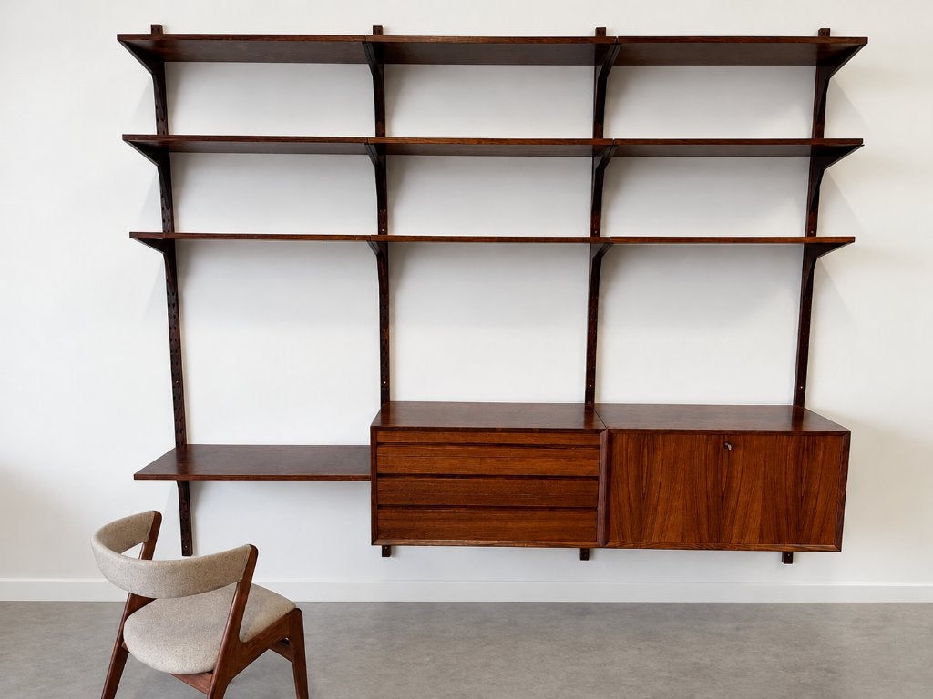 Vintage wandkast Poul Cadovius, System Cado - palissander, Met lade(s), Ophalen of Verzenden, Zo goed als nieuw, 150 tot 200 cm