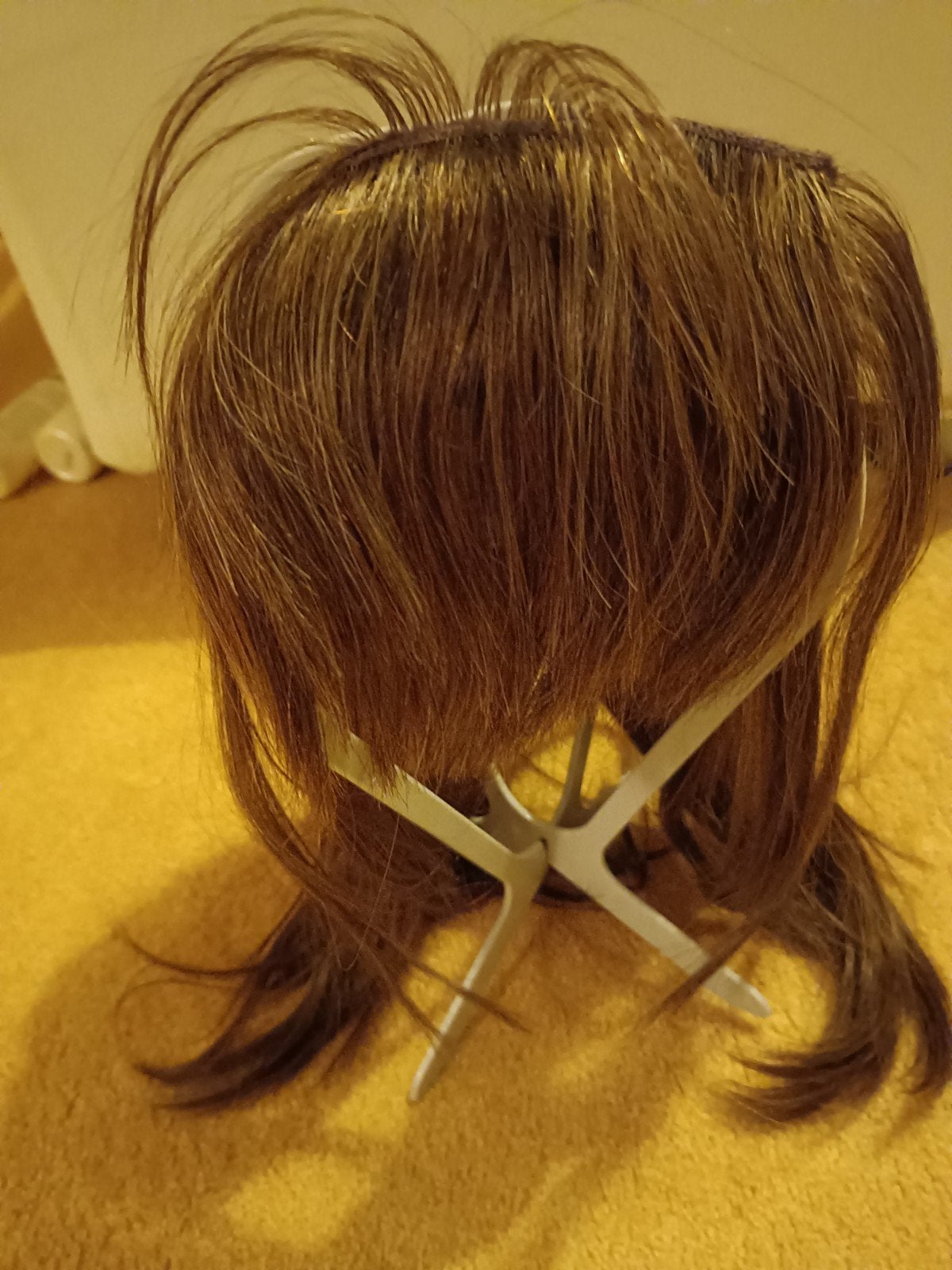 Pruik/Haarwerk van echt haar met accessoires, Sieraden, Tassen en Uiterlijk, Ophalen of Verzenden, Zo goed als nieuw, Pruik of Haarverlenging