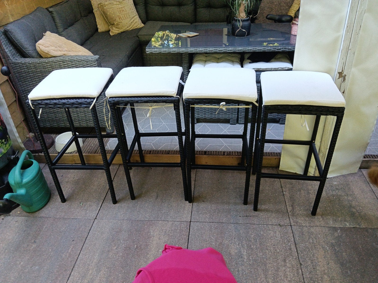 4 barkrukken wicker, 2 krukken, Ophalen, 60 tot 90 cm