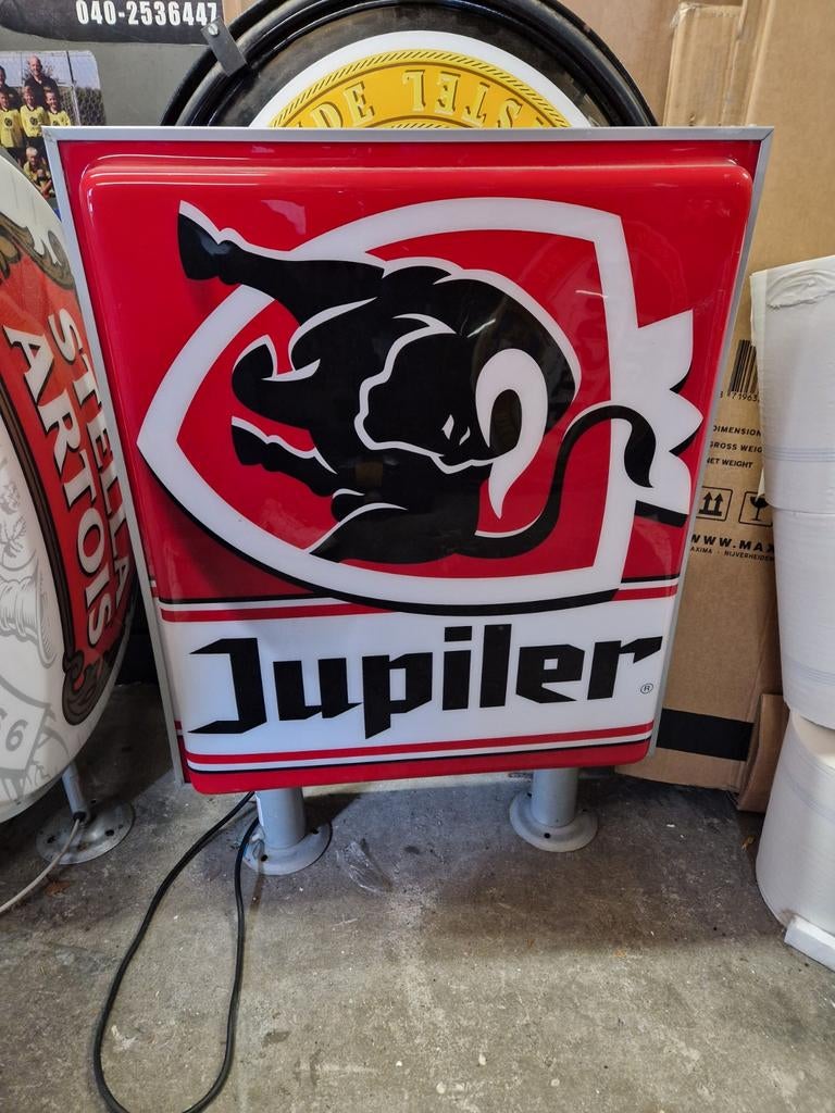 Jupiler dubbelzijdige lichtbak, Verzamelen, Ophalen, Zo goed als nieuw, Lichtbak of (neon) lamp