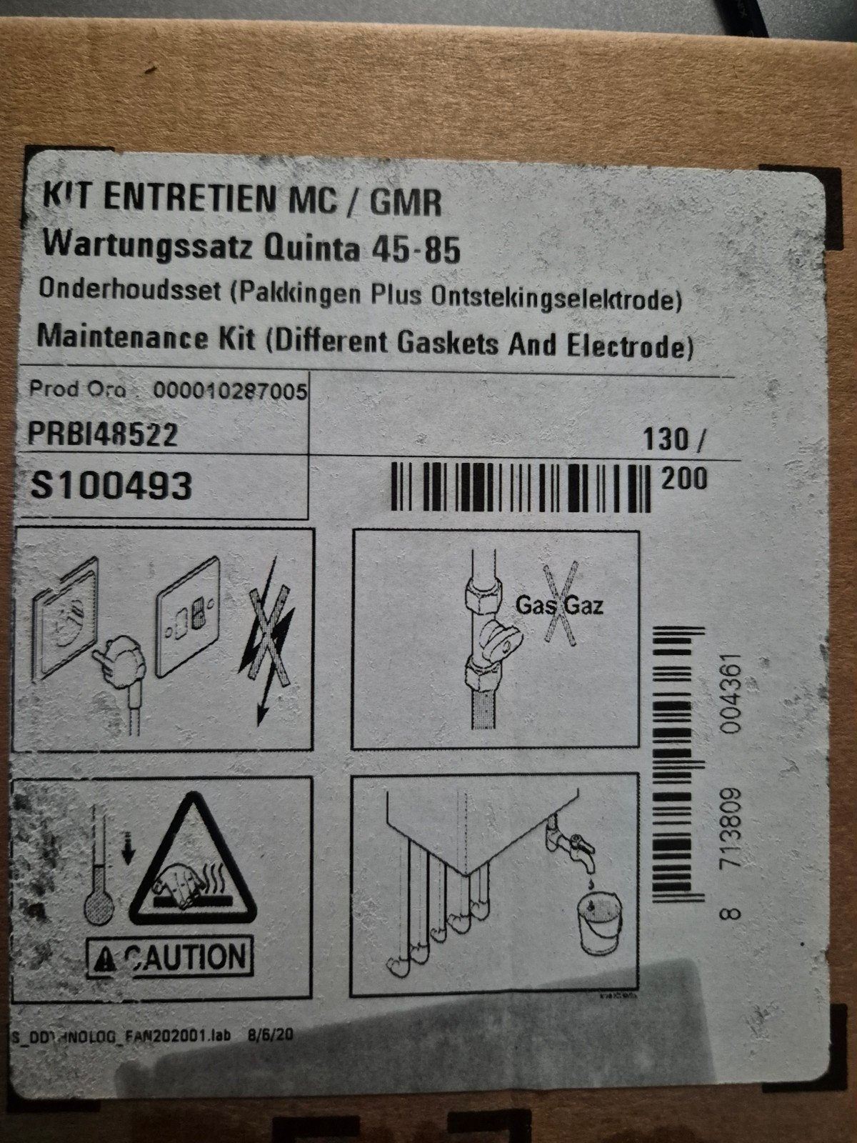 Onderhoudskit Remeha Quinta 45-85 (Pakkingen en Elektrode), Ophalen of Verzenden, Nieuw