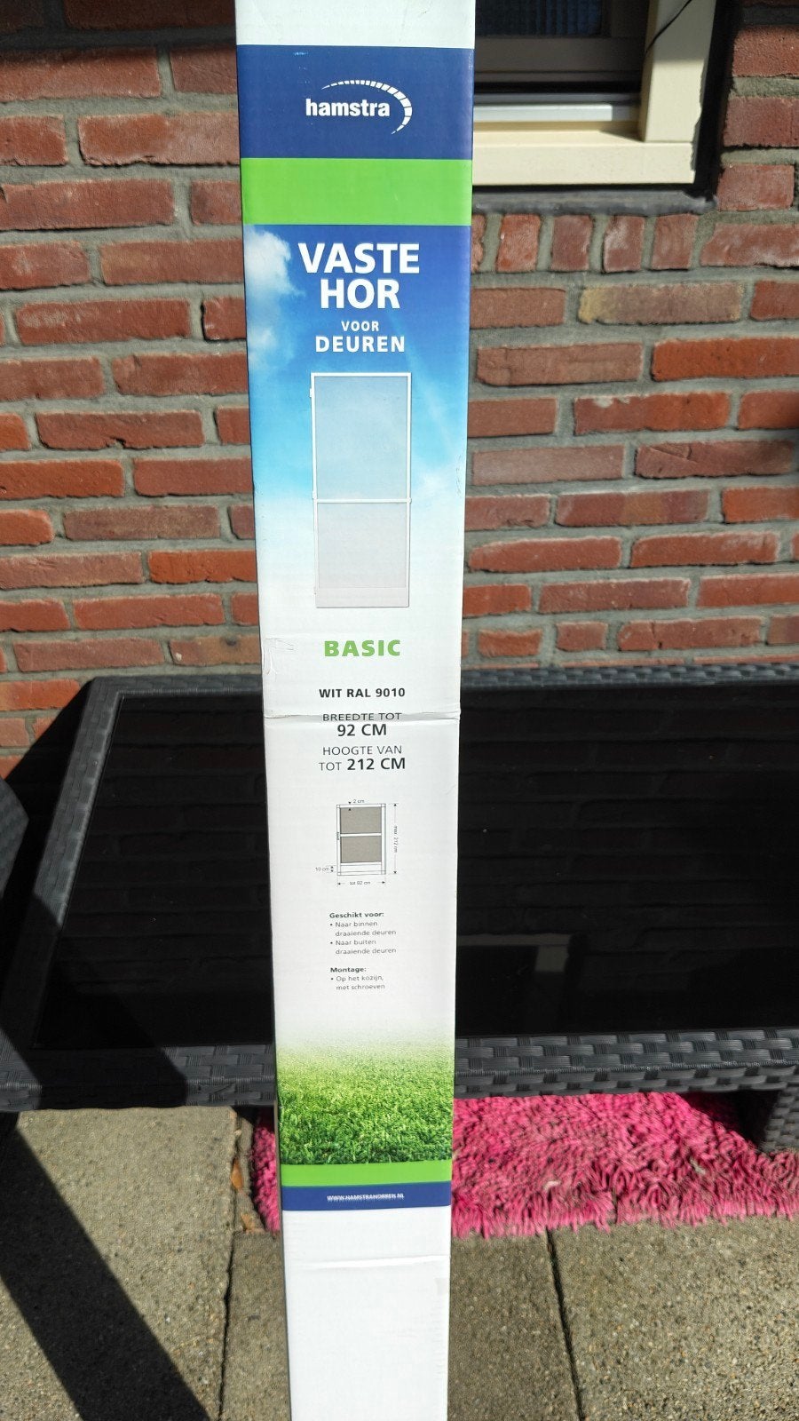 Hamstra Vaste Hordeur Basic Wit RAL 9010 (92x212 cm), Ophalen