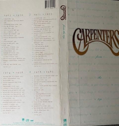 Carpenters From the top-4cd+booklet-longbox=US, Ophalen of Verzenden, Zo goed als nieuw, Boxset
