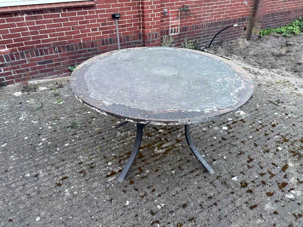 Robuuste tuintafel met stenen blad, Ophalen, Gebruikt, Rond, Overige materialen