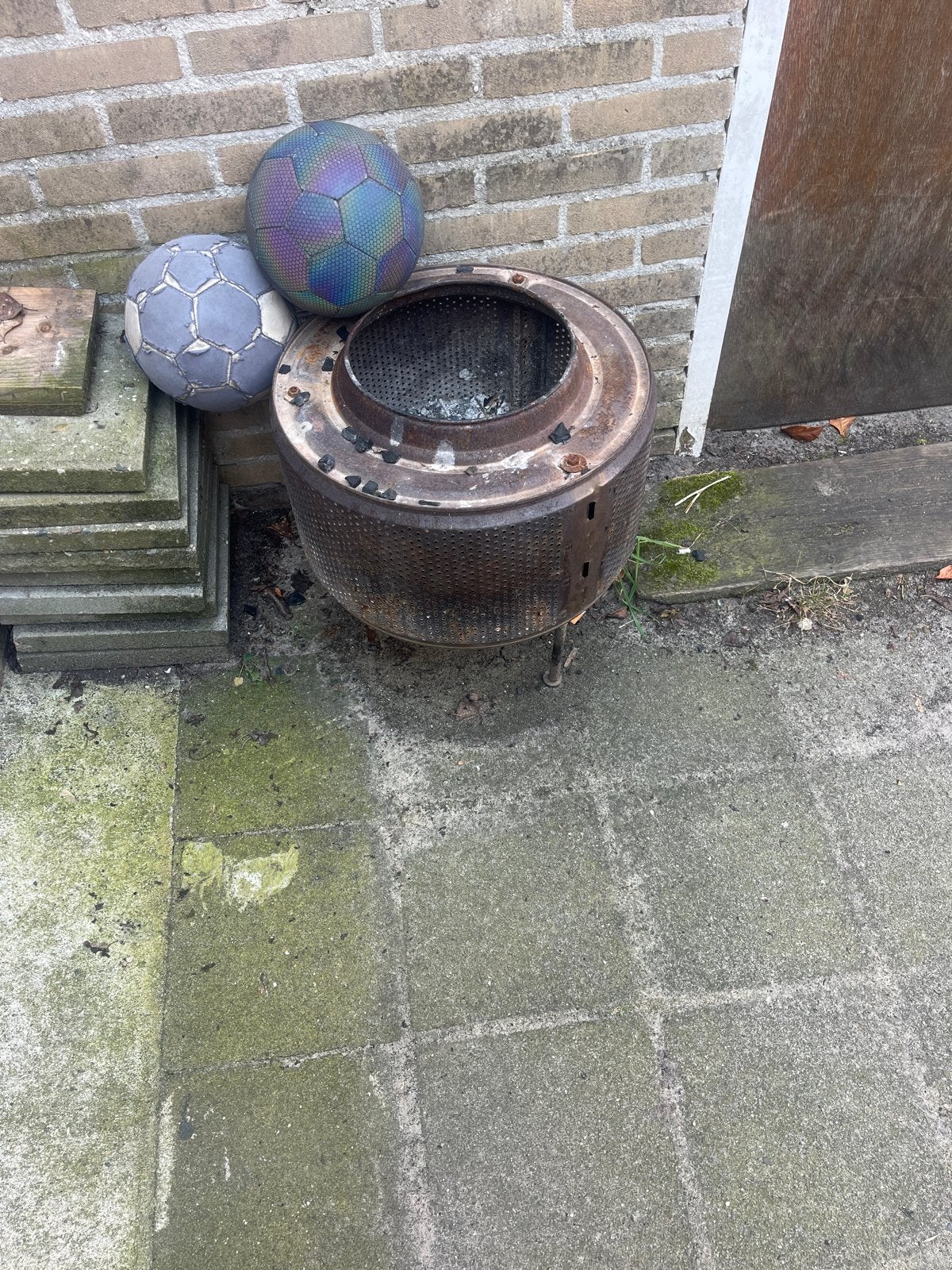 Robuuste Vuurkorf van Wasmachinetrommel, Tuin en Terras, Ophalen, Gebruikt, Vuurkorf