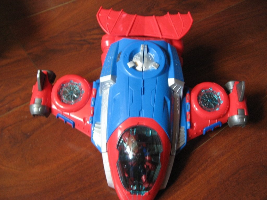 spiderman vliegtuig met spiderman 3 +, Ophalen of Verzenden, Zo goed als nieuw