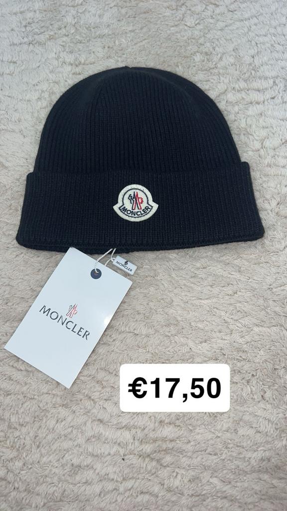 Moncler Muts Zwart - Nieuw met label, Kleding | Heren, Mutsen, Sjaals en Handschoenen, Ophalen of Verzenden, Zo goed als nieuw
