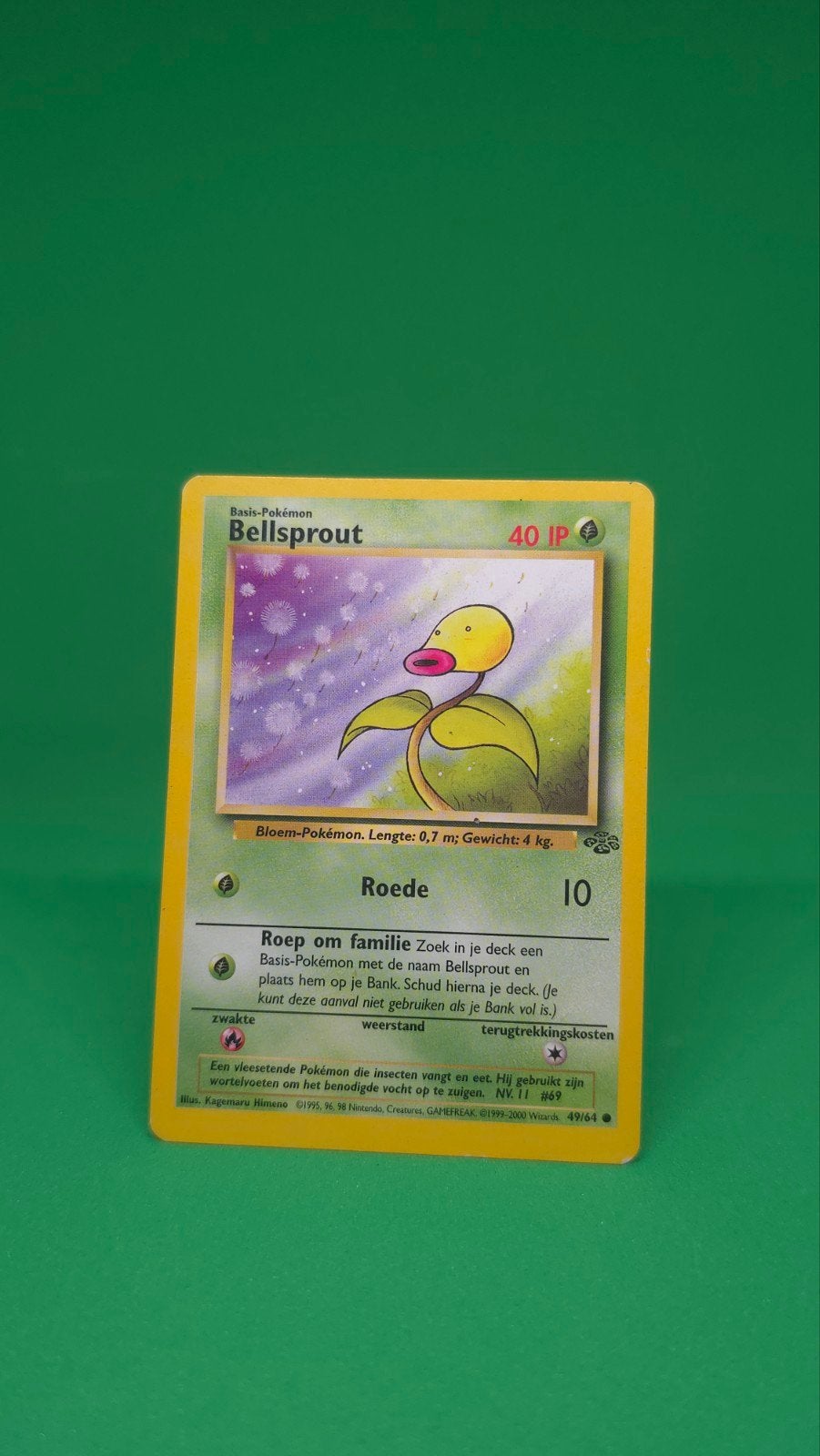 Bellsprout 49/64 Jungle Nederlands, Hobby en Vrije tijd, Verzamelkaartspellen | Pokémon, Ophalen of Verzenden, Zo goed als nieuw