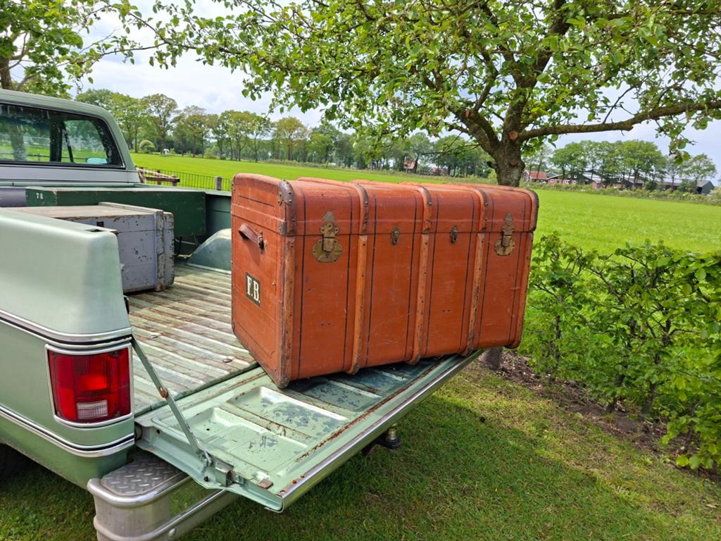 Antieke Steamer Trunk - reiskoffer - scheepskist, Ophalen