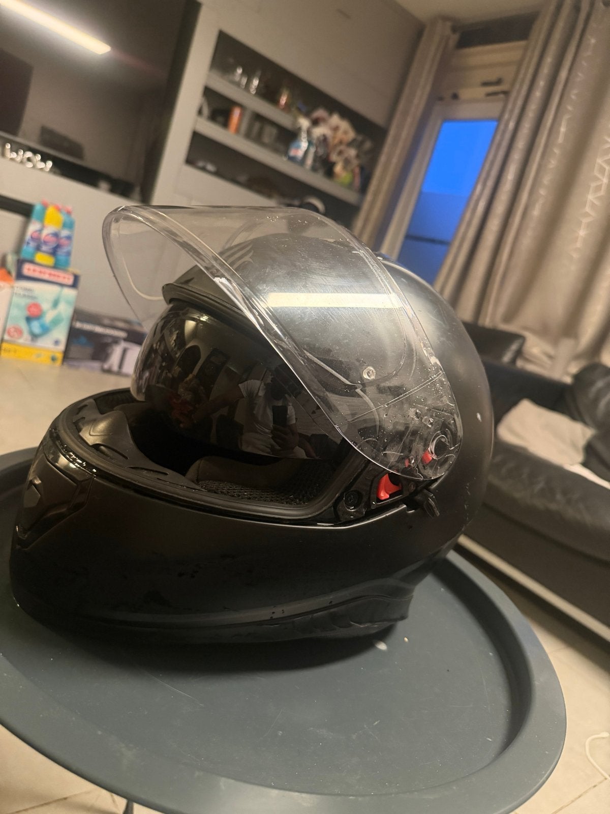 Zwarte Integraalhelm - Zo goed als nieuw, Motoren, M, Heren, Integraalhelm, Tweedehands