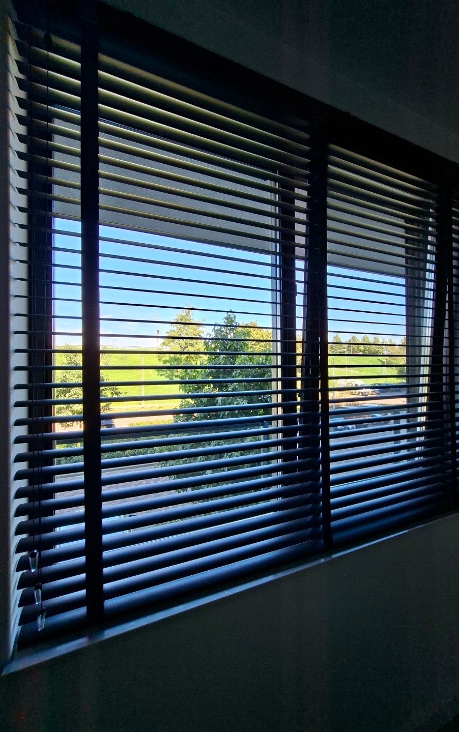 2 Zwarte Aluminium jaloezieën, Ophalen, Jaloezie, Gebruikt, Zwart