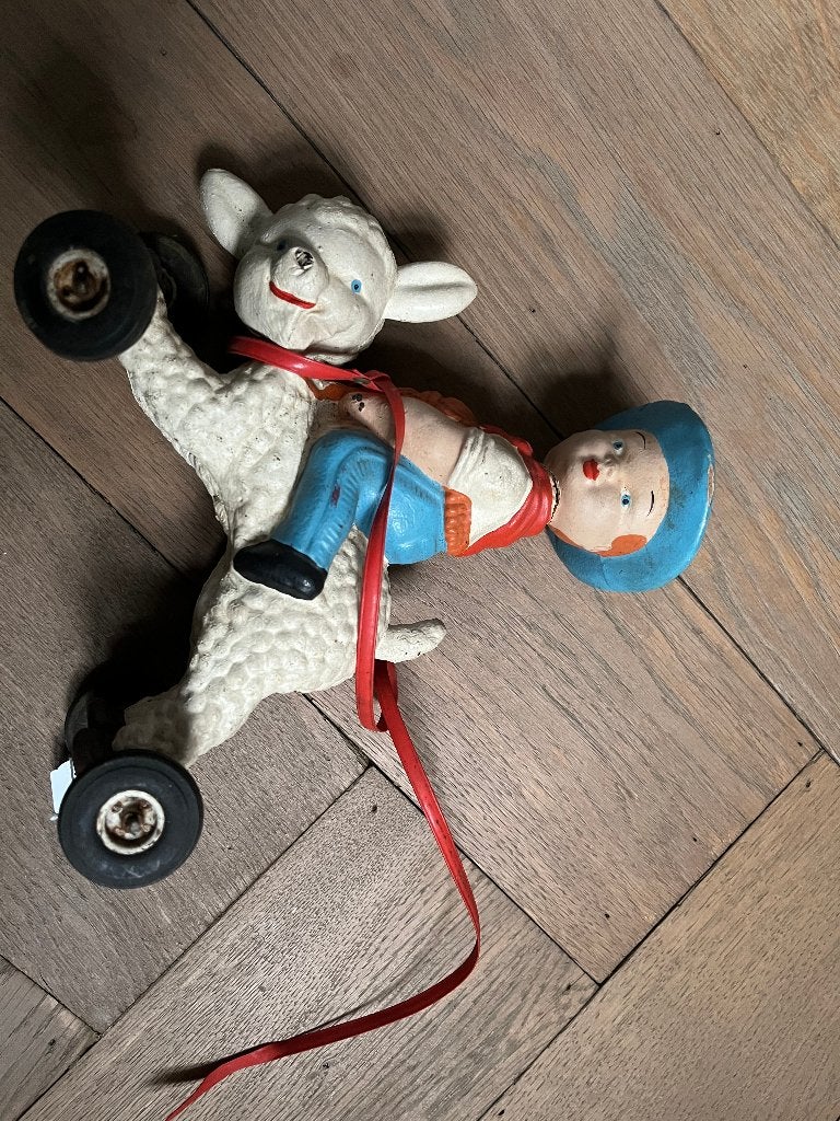 Antiek speelgoed cowboy op schaap, Antiek en Kunst, Antiek | Speelgoed, Ophalen of Verzenden