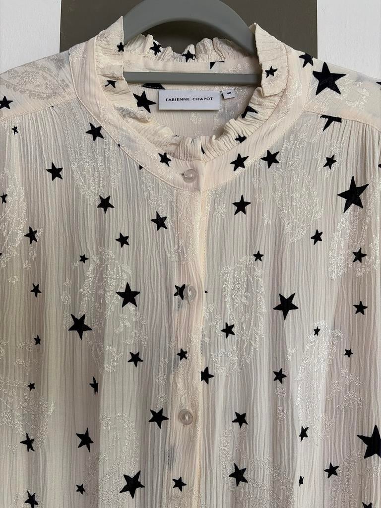 Fabienne Chapot blouse met sterrenprint, Verzenden, Zo goed als nieuw, Maat 38/40 (M), Wit