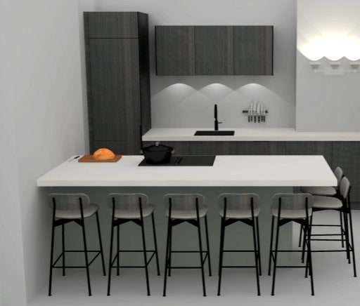Composiet Keukenblad met uitsparing voor kookplaat  WHITE, Huis en Inrichting, Keuken | Keukenelementen, Ophalen, 100 tot 150 cm