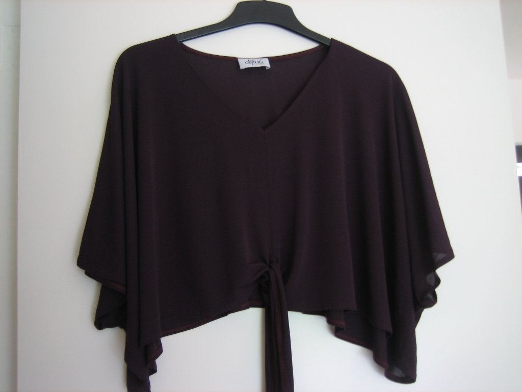Aubergine shirt met striklint DEJA VU, one size, snazzeys, Kleding | Dames, Verzenden, Paars, Maat 42/44 (L), Nieuw