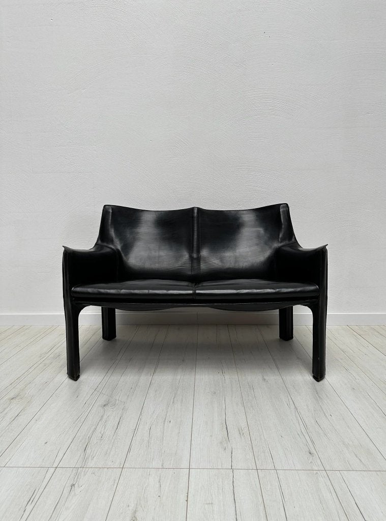 Cassina CAB 414 leren 2-zits bank Mario Bellini vintage 80s, Ophalen of Verzenden, Zo goed als nieuw, Leer, Vintage