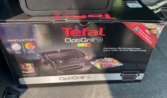Nieuw: Tefal Optigrill+ Contactgrill zwart grill, Ophalen, Uitneembare platen, Nieuw