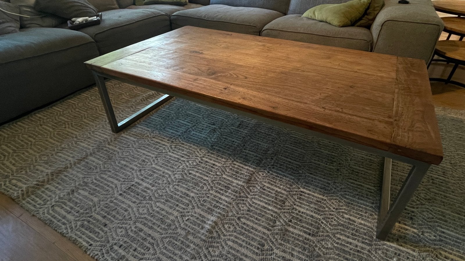Salontafel Teak L140xB80xH41 - Onderhoudsvrij hout, Ophalen, Gebruikt, 100 tot 150 cm, Teakhout