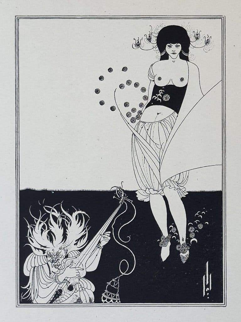 Originele prent - Aubrey Beardsley - Salome, Oscar Wilde, 40 cm, Verzenden, Overige technieken, Blanco verso
