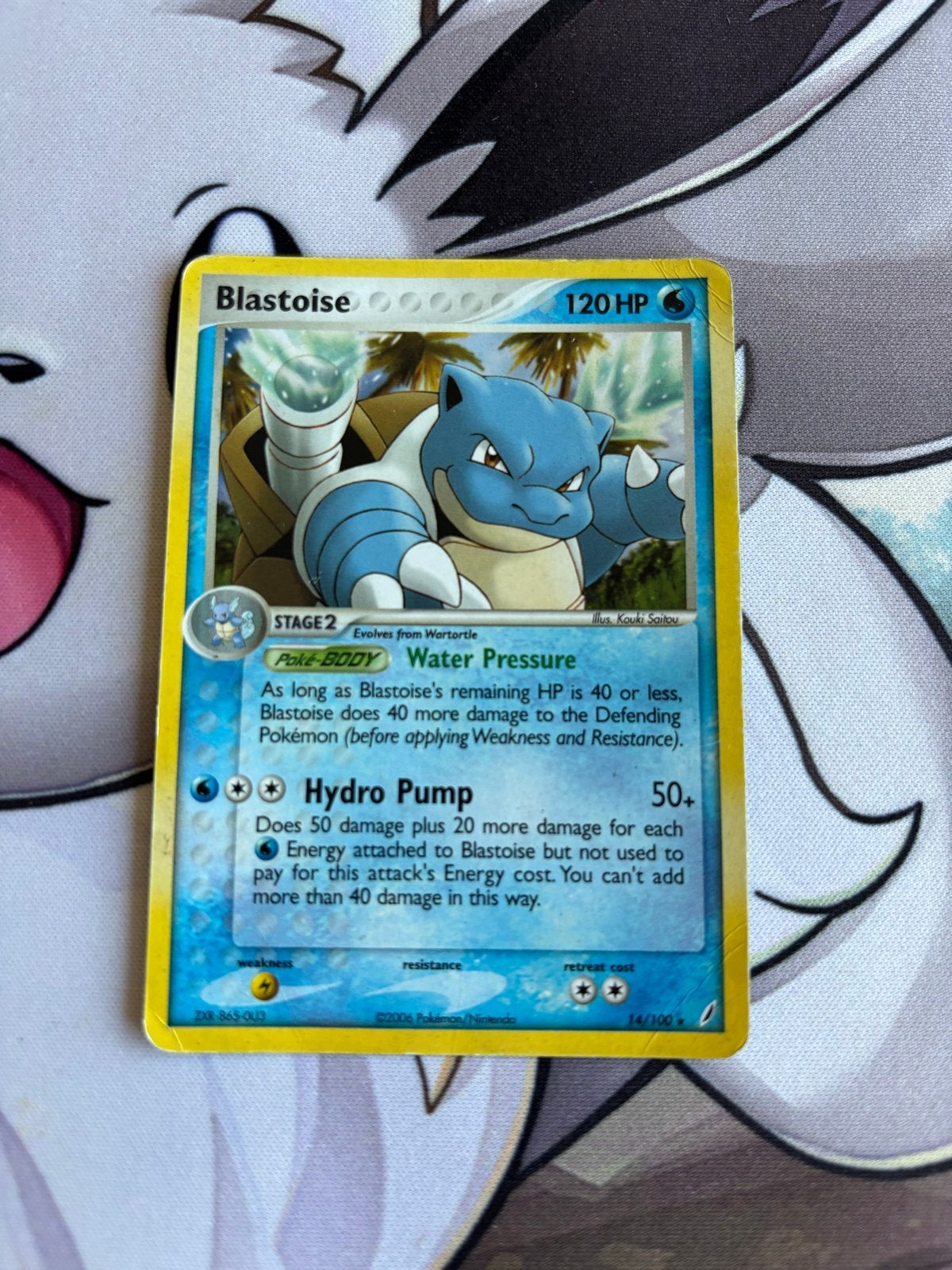 Blastoise Pokémon kaart 2006 Holo Rare EX Crystal Guardians, Ophalen of Verzenden, Gebruikt, Losse kaart