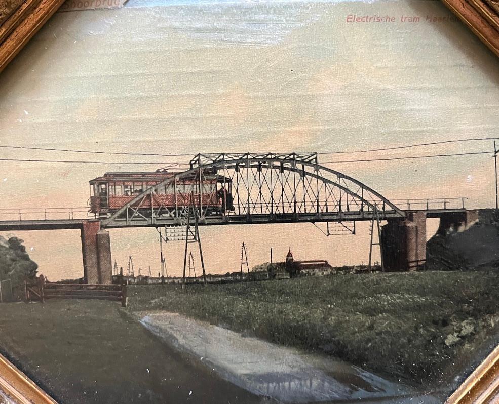 Antieke foto Electrische tram bij Heemstede, Ophalen of Verzenden, Voor 1940, Gebruikt, Overige onderwerpen
