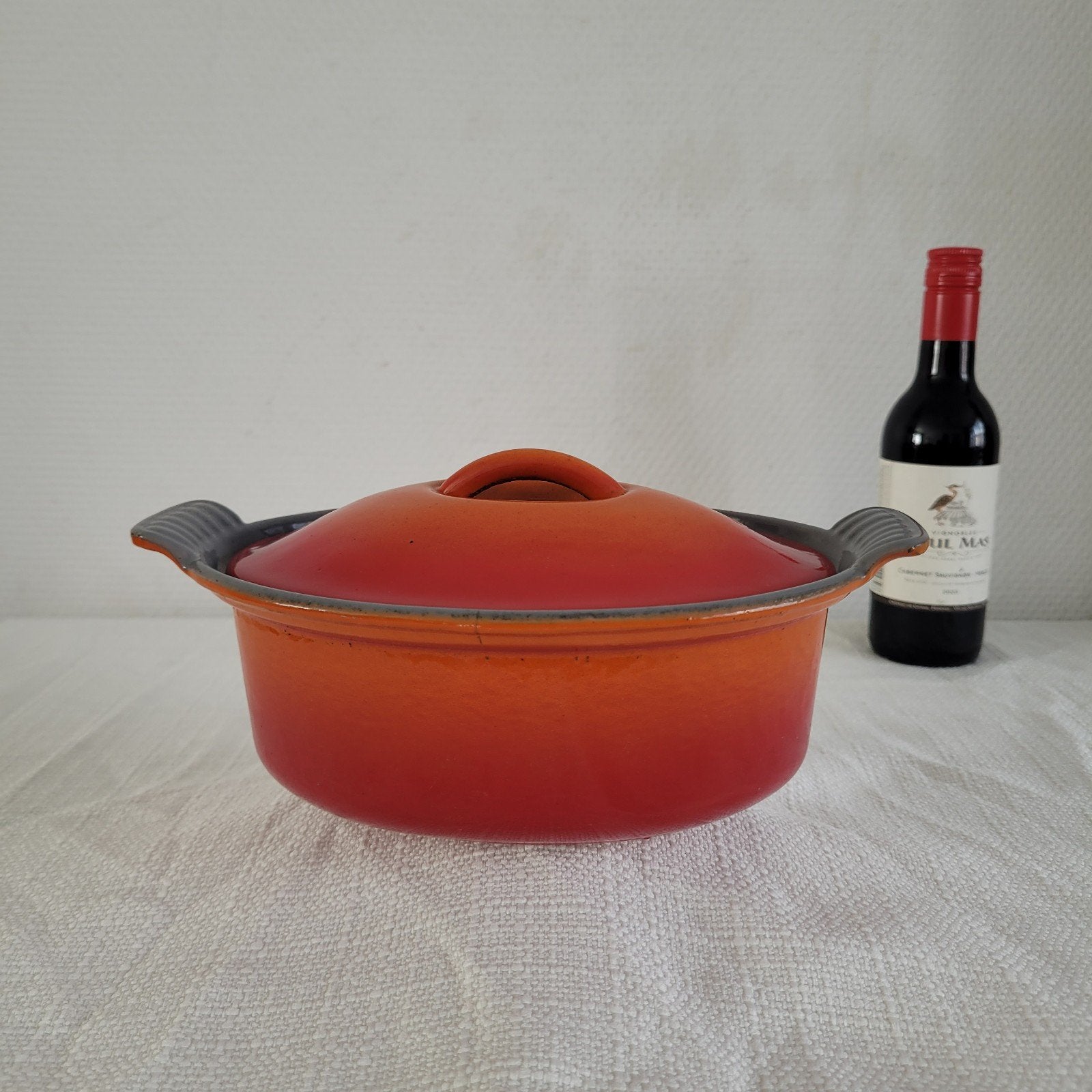 Le creuset gietijzer emaille braadpan sauspan pan vintage, Huis en Inrichting, Keuken | Potten en Pannen, Gebruikt, Ophalen of Verzenden