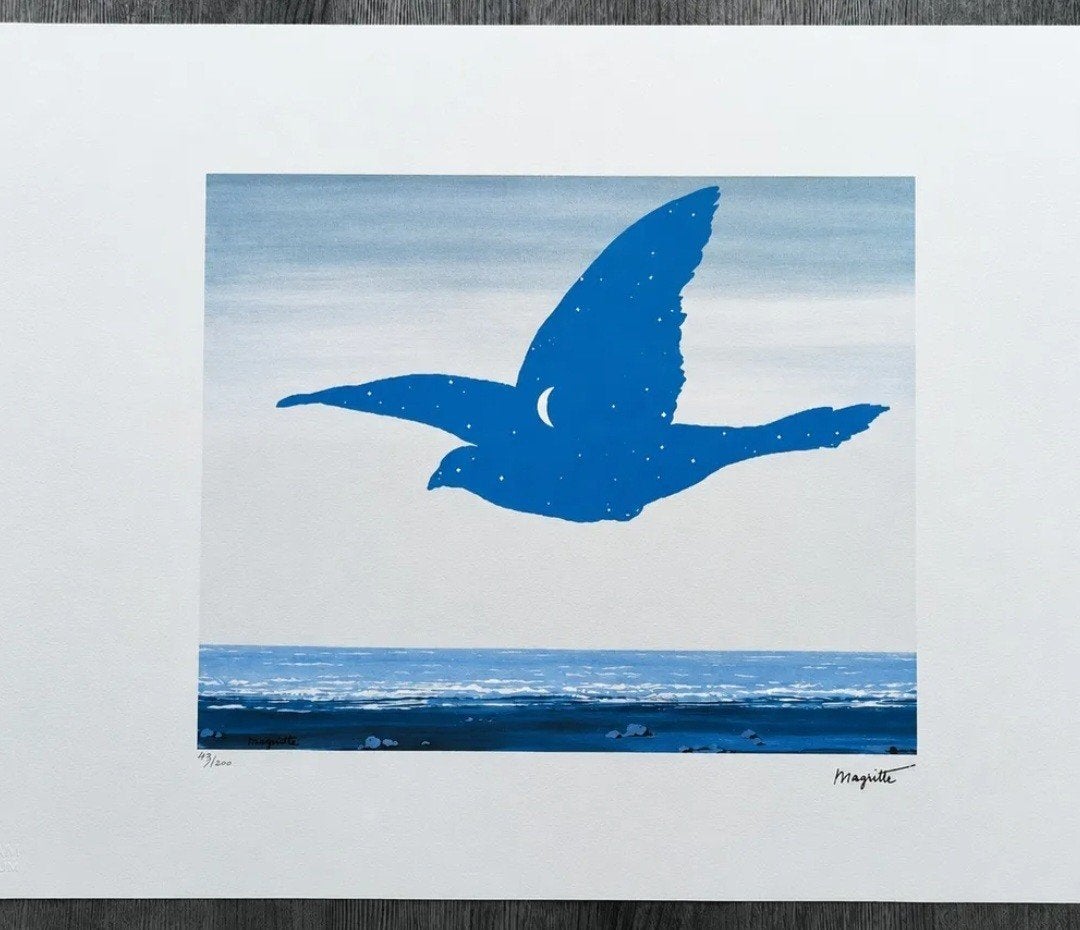 René Magritte -Le Baiser (De Kus), Antiek en Kunst, Gelimiteerde oplage, Verzenden, Overige onderwerpen, Zeefdruk
