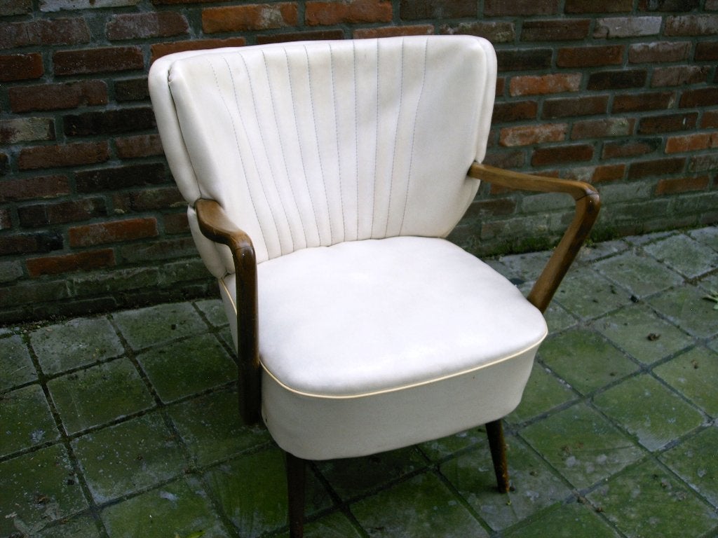 Scandinavische cocktail fauteuil, Mid century modern, Minder dan 75 cm, Zo goed als nieuw, 50 tot 75 cm