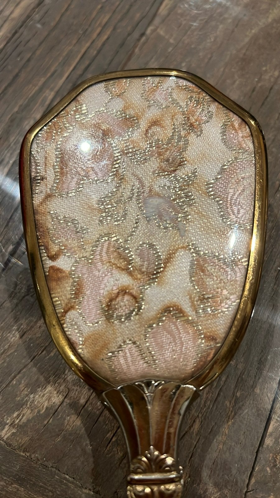 Vintage Handspiegel en Borstel Set - Goudkleurig, Ophalen of Verzenden
