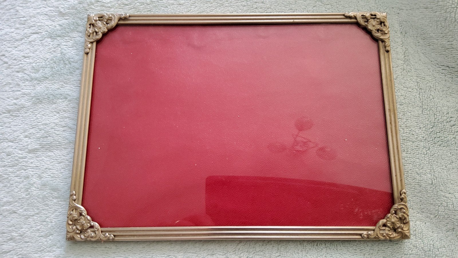 Klein antiek zilver kleur fotolijstje bol glas bloemen hoek., Ophalen of Verzenden