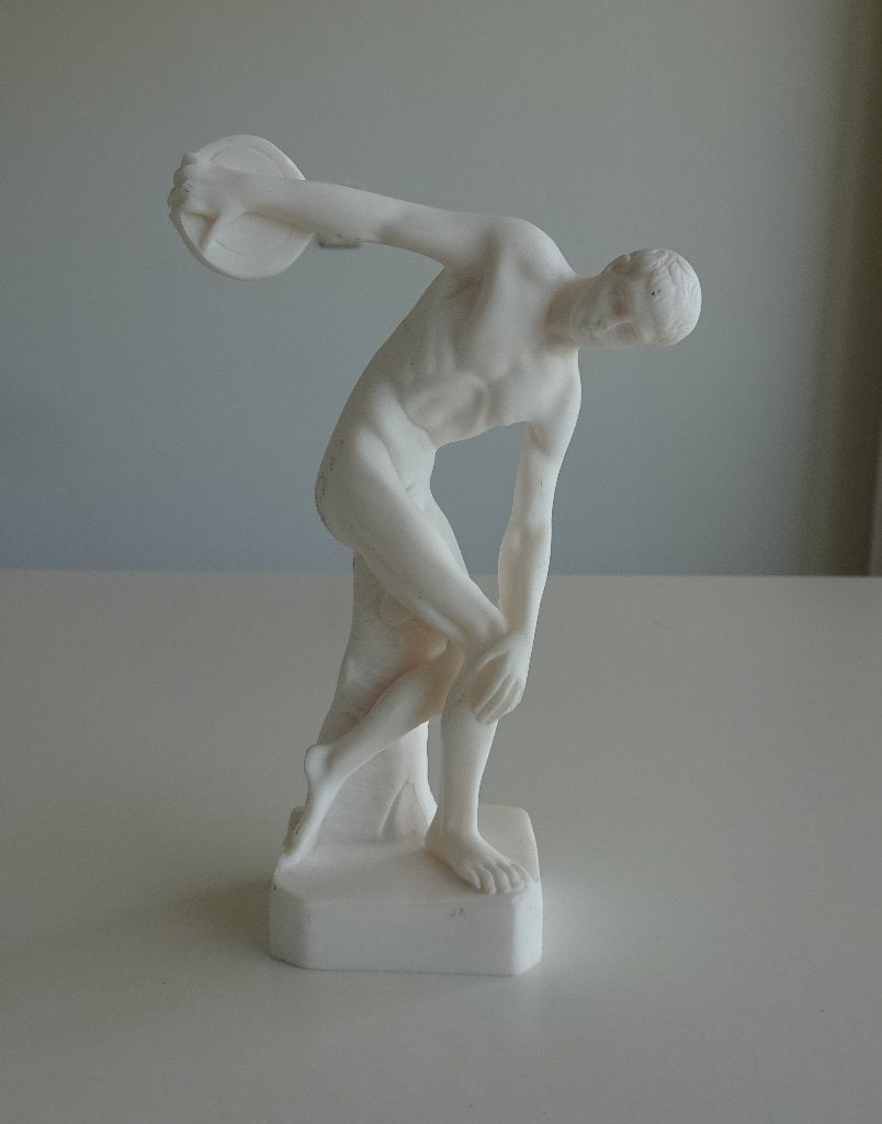 Vintage Discobolus / Discuswerper Grieks Beeld van Kunsthars, Ophalen