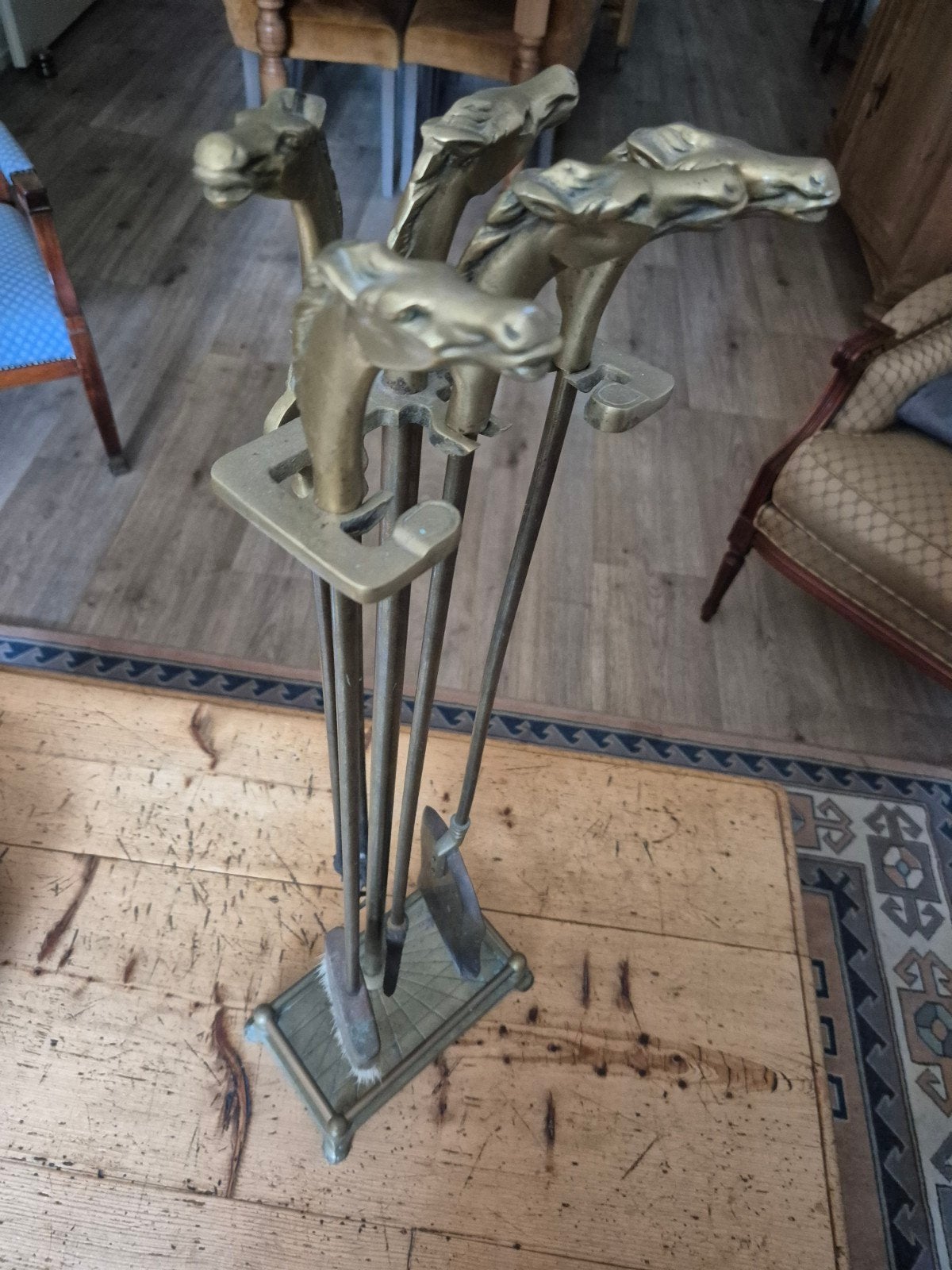Vintage haard stel koper- brons, Antiek en Kunst, Ophalen, Koper