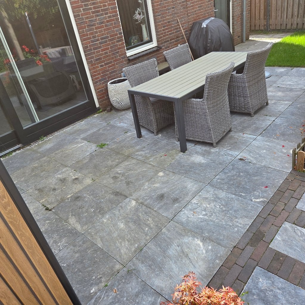 16m2 Natuurstenen tuintegels 60x60 (uiterl.14-10-26 ophalen), Ophalen, Gebruikt, Terrastegels, Natuursteen