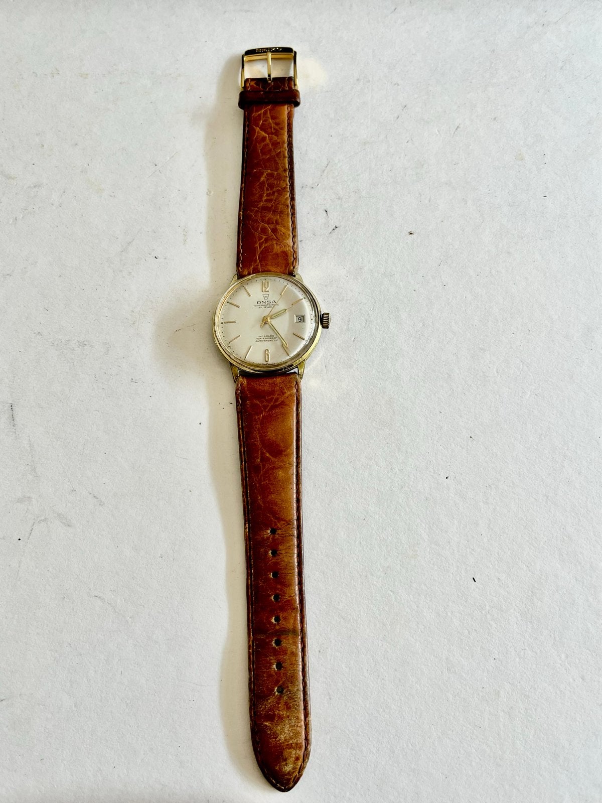 Onsa Mayflower Superautomatic 30 Jewels Jaren '50 Horloge, Overige merken, Overige materialen, Met bandje, Polshorloge