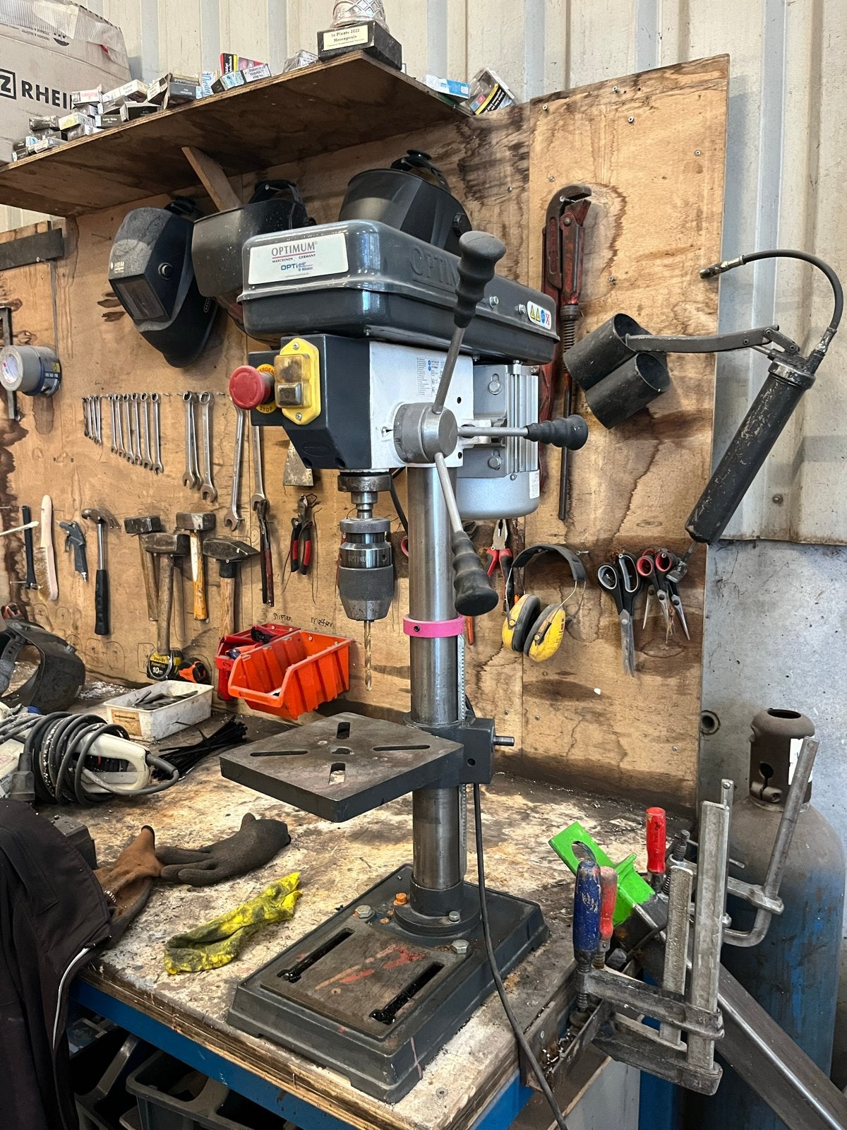 Optimum Kolomboormachine YY80 - Gebruikt, Doe-het-zelf en Verbouw, Gereedschap | Boormachines, Ophalen of Verzenden, Gebruikt