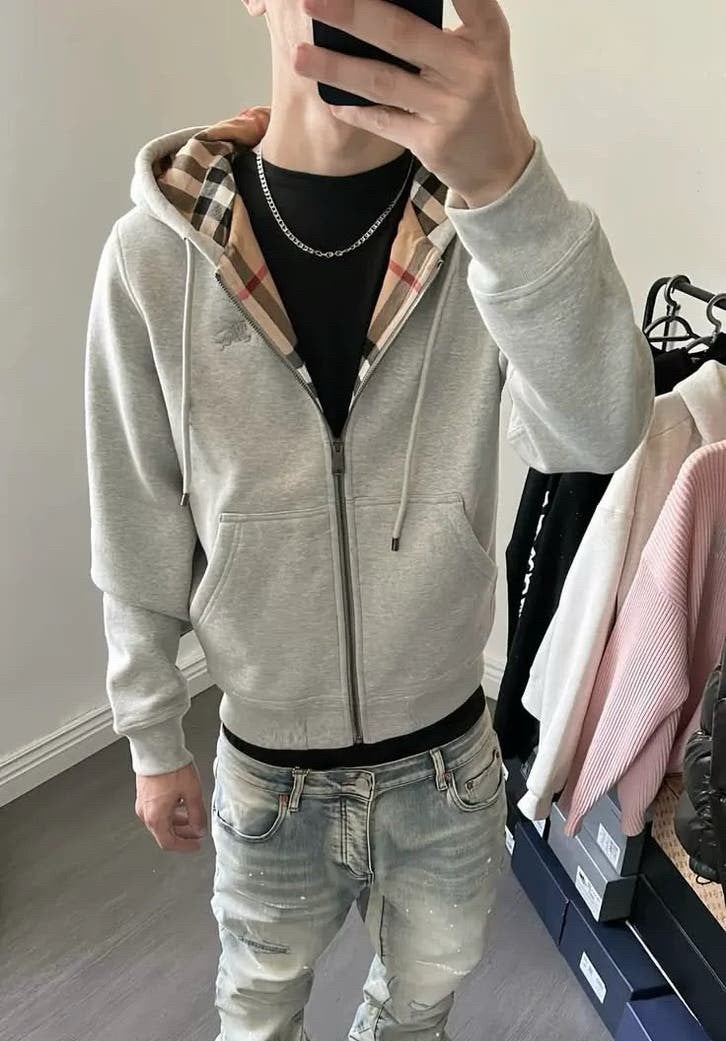 Burberry hoodie met rits en Nova Check voering, Ophalen of Verzenden, Nieuw