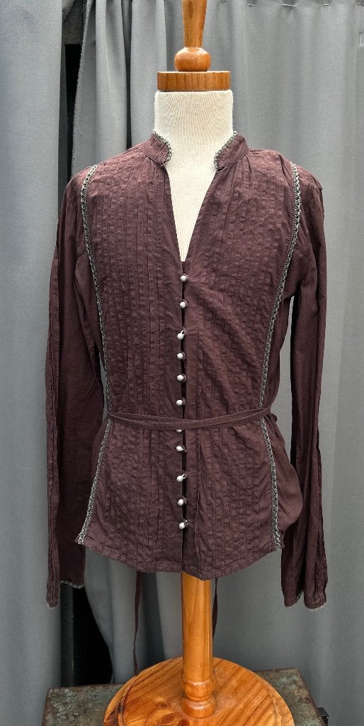 Rood bruin jasje vestje blouse, victoriaanse look, knoopjes, Ophalen of Verzenden, Zo goed als nieuw, X, Rood