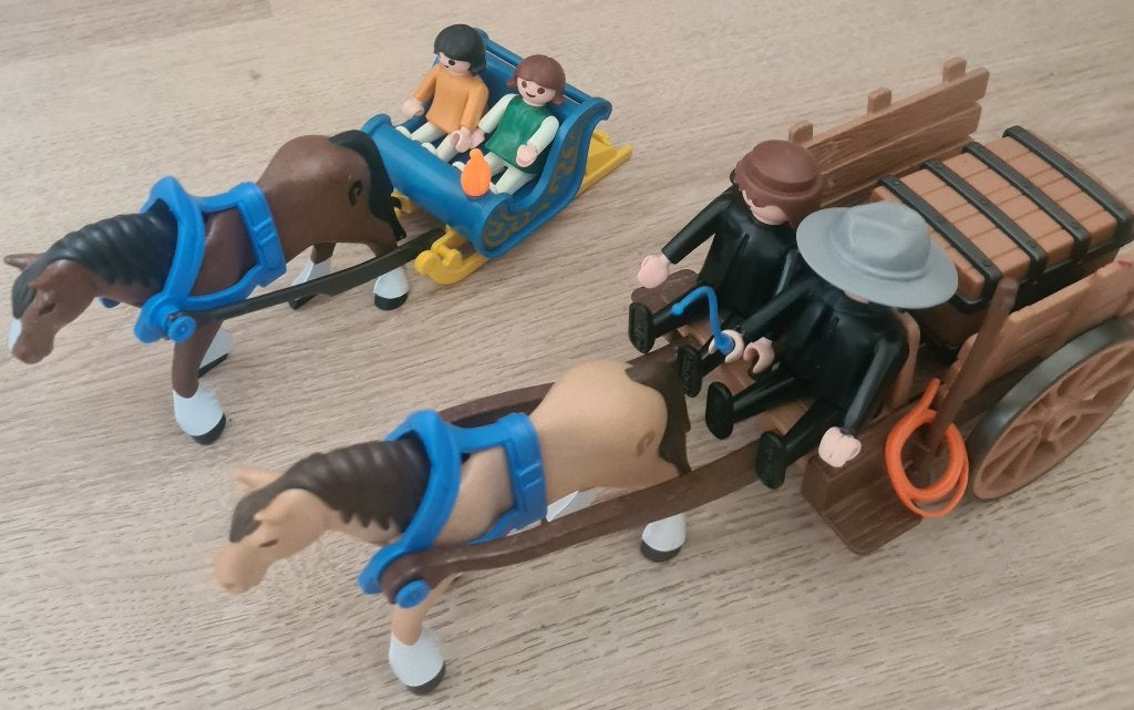 Playmobil voertuig met paard, Losse onderdelen, Voertuig, Zo goed als nieuw, Historisch