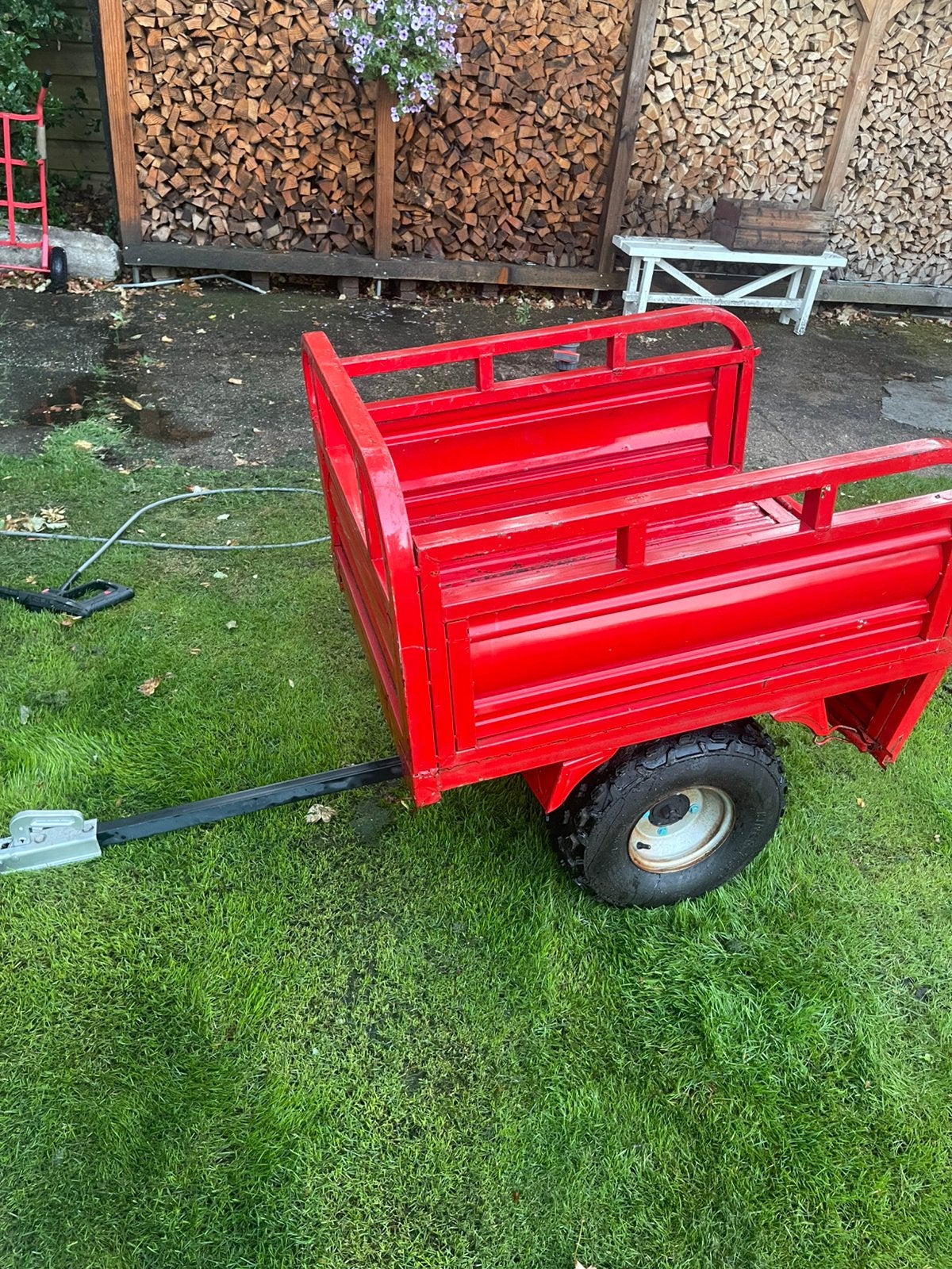 Zitmaaier aanhanger golfcar wagentje golfkar aanhanger tuin, Ophalen, Gebruikt