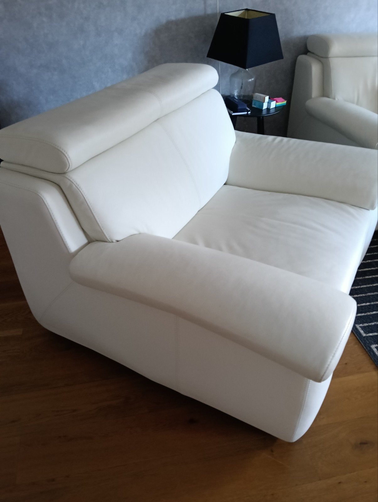 Leren Loveseat - Crème Wit, Ophalen, Gebruikt, Overige maten, Minder dan 150 cm