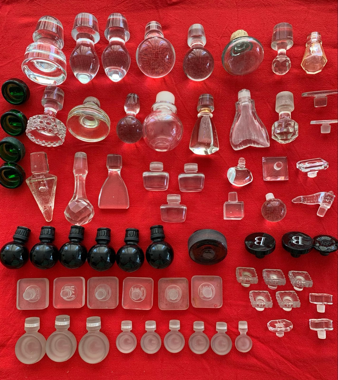 Grote collectie vintage stoppen(65)  van glas en kristal, Ophalen of Verzenden