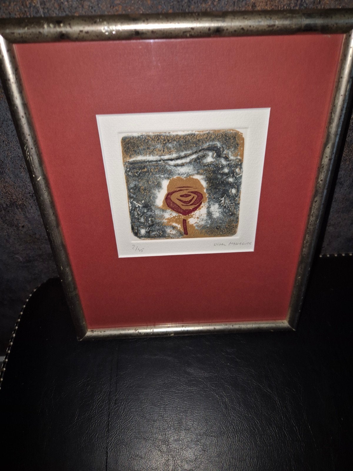 Abstracte roos ets - gesigneerd en genummerd, Antiek en Kunst, Kunst | Etsen en Gravures, Ophalen of Verzenden