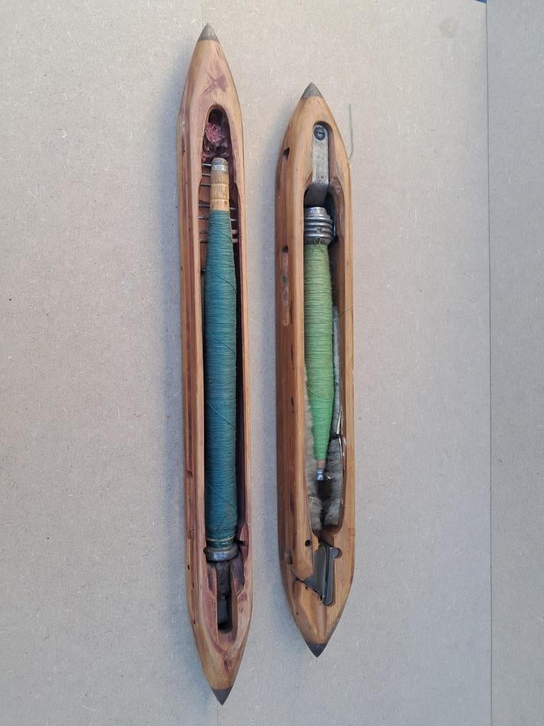 2 houten weefspoelen, vintage jaren 50, Ophalen of Verzenden